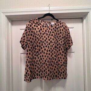 A new day Cheetah Print Short Sleeve Shirt Size XL
